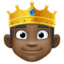person with crown: dark skin tone on Facebook
