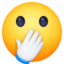face with open eyes and hand over mouth on Facebook