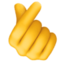 hand with index finger and thumb crossed on Facebook