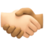 handshake: light skin tone, medium skin tone on Facebook