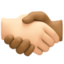 handshake: light skin tone, medium-dark skin tone on Facebook