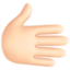 rightwards hand: light skin tone on Facebook