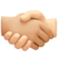 handshake: medium-light skin tone, light skin tone on Facebook