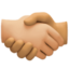 handshake: medium-light skin tone, medium skin tone on Facebook