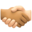 handshake: medium skin tone, light skin tone on Facebook