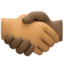 handshake: medium skin tone, dark skin tone on Facebook
