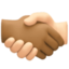 handshake: medium-dark skin tone, light skin tone on Facebook