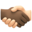 handshake: dark skin tone, light skin tone on Facebook