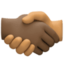 handshake: dark skin tone, medium skin tone on Facebook