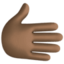 rightwards hand: dark skin tone on Facebook