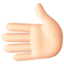 leftwards hand: light skin tone on Facebook