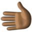 leftwards hand: dark skin tone on Facebook