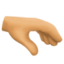 palm down hand: medium skin tone on Facebook