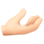 palm up hand: light skin tone on Facebook