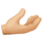 palm up hand: medium-light skin tone on Facebook