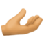 palm up hand: medium skin tone on Facebook