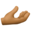 palm up hand: medium-dark skin tone on Facebook