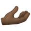 palm up hand: dark skin tone on Facebook