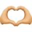 heart hands: medium skin tone on Facebook