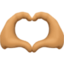 heart hands: medium-dark skin tone on Facebook