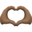 heart hands: dark skin tone on Facebook