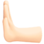 leftwards pushing hand: light skin tone on Facebook