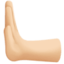 leftwards pushing hand: medium-light skin tone on Facebook