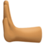 leftwards pushing hand: medium-dark skin tone on Facebook