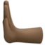 leftwards pushing hand: dark skin tone on Facebook