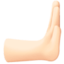 rightwards pushing hand: light skin tone on Facebook