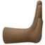rightwards pushing hand: dark skin tone on Facebook