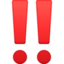 double exclamation mark on Facebook