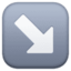 down-right arrow on Facebook