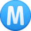 circled M on Facebook