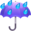 umbrella with rain drops on Facebook