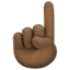 index pointing up: dark skin tone on Facebook
