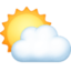 sun behind cloud on Facebook