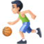 man bouncing ball: light skin tone on Facebook