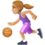 woman bouncing ball: medium-light skin tone on Facebook