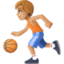 person bouncing ball: medium-light skin tone on Facebook