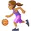 woman bouncing ball: medium skin tone on Facebook