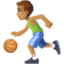 man bouncing ball: medium skin tone on Facebook