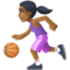 woman bouncing ball: medium-dark skin tone on Facebook