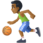 man bouncing ball: medium-dark skin tone on Facebook