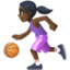 woman bouncing ball: dark skin tone on Facebook