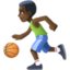 man bouncing ball: dark skin tone on Facebook