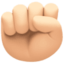 raised fist: light skin tone on Facebook