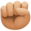 raised fist: medium-light skin tone on Facebook