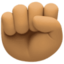 raised fist: medium skin tone on Facebook