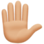 raised hand: medium-light skin tone on Facebook